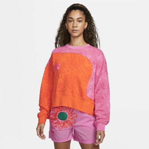 Nike Tops - Nike Women's Project Uphoria Floral Sweatshirt in Orange Size XL DV9648-819